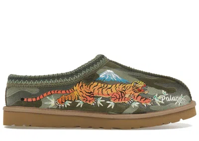 Pre-owned Ugg Men's  Tasman Slipper Palace Camo Sneakers In Burnt Olive In Brown