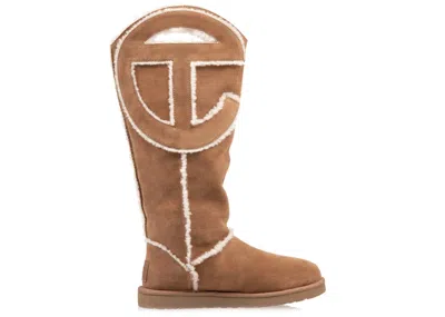 Pre-owned Ugg Men's  X Telfar Logo Tall Sneakers In Chestnut In Brown