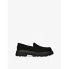 Ugg Mens Black Ascot Lug Suede Loafers Eur 42 / 8 Uk In Black