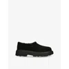 Ugg Mens Tasman Lug Suede And Shearling Slippers Blac In Black