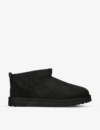 UGG MENS BLACK CLASSIC ULTRA MINI SHEARLING-LINED SUEDE ANKLE BOOTS EUR 43 / 9 UK,65469409
