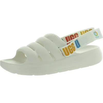 Ugg Mens Cushioned Footbed Slip-on Sport Sandals In White