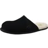 Ugg Mens Cushioned Footbed Suede Slide Slippers In Black