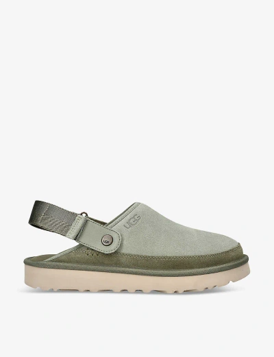 Ugg Mens Green Oth Goldencoast Adjustable Heel-strap Suede Clog