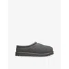 Ugg Mens Grey/dark Tasman Ii Suede Slippers Eur 42 / 8 Uk In Black