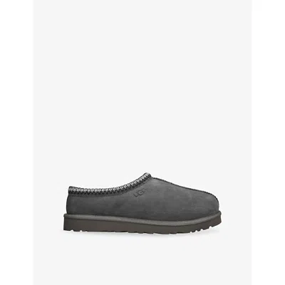Ugg Mens Grey/dark Tasman Ii Suede Slippers Eur 42 / 8 Uk In Black