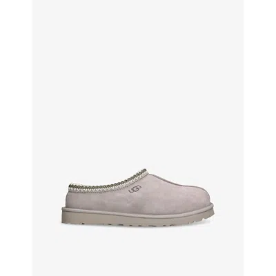 UGG MENS GREY/LIGHT TASMAN SHEARLING-LINED SUEDE SLIPPERS EUR 41 / 7 UK