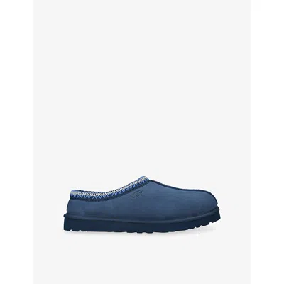 Ugg Mens Tasman Ii Suede Slippers Navy Eur 42 / 8 Uk In Blue
