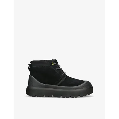 UGG MENS UGG NEUMEL WEATHER LOGO-DEBOSSED SUEDE CHUKKA BOOTS