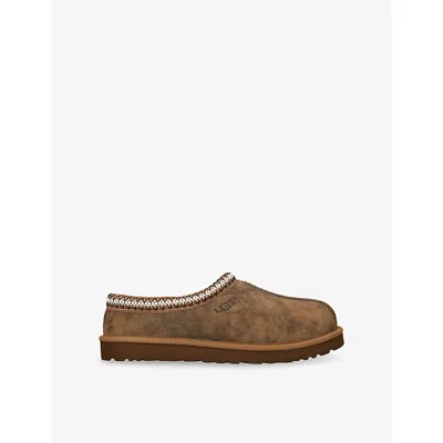 Ugg Mens Tan Comb Tasman Baxter Suede Slippers Eur 41 / 7 Uk In Brown
