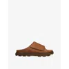 Ugg Mens Solano Leather Sliders Tan Eur 42 / 8 Uk In Brown