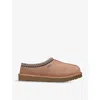 Ugg Tasman Mens Suede Slip On Sheepskin Slippers In Tan