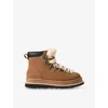 Ugg X Sacai Fur-trim Lace-up Ankle Boots In Brown