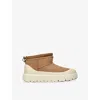 Ugg Cl Ultra Mini Weathe Ankle Boots In Leather Color Suede In Brown