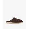 Ugg Mens Classic Shaggy Suede Slippers Dark Brow In Dark Brown