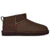 Ugg Classic Ultra Mini Low Heels Ankle Boots In Leather Color Suede In Brown