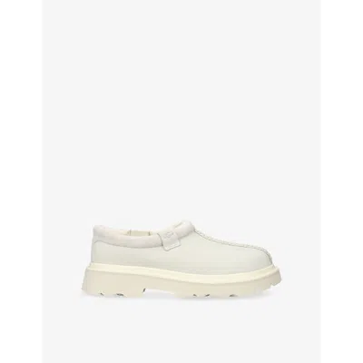 Ugg Mens Tasman Lug-sole Suede Slippers Whit In White