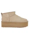Ugg Classic Ultra Mini 1135092-san Platform Boots Women Sand Suede Comfort Ankle In Brown