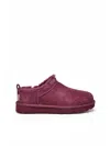 Ugg Micro Leather Slip-on Shoes With Plush Fur Lining In Red