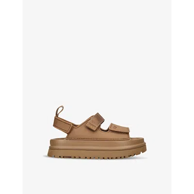 Ugg Babies' Goldenglow Chunky-sole Woven Sandals In Brown