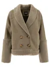 Ugg Mindy Luxefluff Shearling Trim Double-breasted Jacket