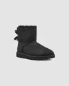 Ugg Mini Bailey Bow Ii Genuine Shearling Bootie In Black
