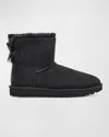 Ugg Mini Bailey Bow Ii Shearling Fur Boots In Black