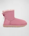 Ugg Mini Bailey Bow Ii Shearling Fur Boots In Dusty Orchid