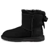 Ugg Mini Bailey Bow Ii Snow Boots Big Boys Black In Animal Print