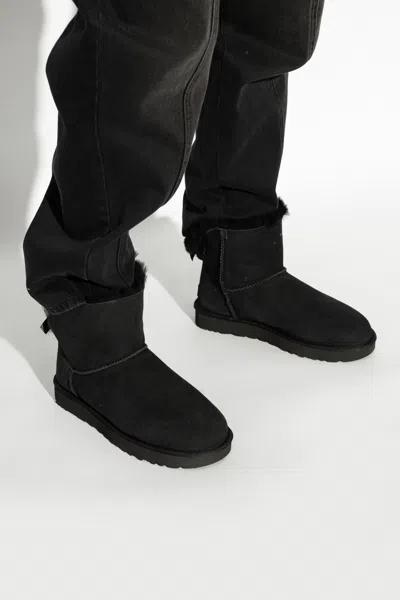 Ugg 'mini Bailey Bow Ii' Suede Snow Boots In Black