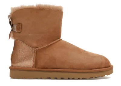 Pre-owned Ugg Mini Bailey Bow (women's) Sneakers In Chestnut