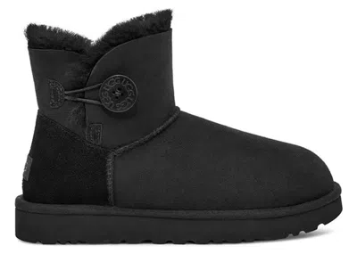 Pre-owned Ugg Mini Bailey Button Boot (women's) Sneakers In Black