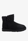 Ugg Mini Bailey Button Ii Suede Ankle Boots In Black