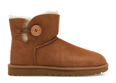 Pre-owned Ugg Mini Bailey Button Ii (women's) Sneakers In Chestnut