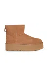 Ugg 'classic Mini Platform' Beige Ankle Boots With Platform