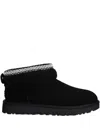 Ugg Classic Ultra Mini Maxi Curly Suede Ankle Boots In Black