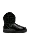 Ugg Mini Crinkle Boots With Logo And Plush Interior In Black