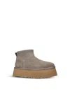 Ugg Classic Ultra Mini Platform Suede Ankle Boots In Taupe