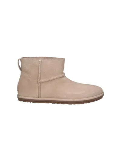 Ugg Mini Leather Boots For Women In Beige