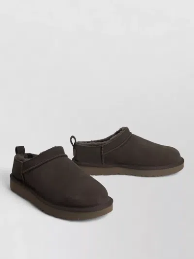Ugg Mini Leather Slip On Mules Stable Sole In Brown