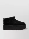 Ugg Classic Mini Platform Black Ankle Boots With Platform In Suede Woman In Black