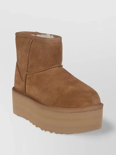 Ugg Mini Platform Ankle Boots In Brown
