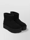 Ugg Classic Mini Platform Black Ankle Boots With Platform In Suede Woman In Black