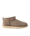 Ugg Ankle Boots Pull Tab Round Toe Suede In Brown
