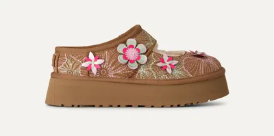 Ugg Mini Slip-on Leather Sandal In Chestnut