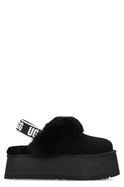 Ugg Mules Funkette In Suede In Black