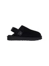 Ugg Suede Mules Metallic Microfibre Edge In Black  