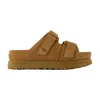 Ugg Goldenstar Hi Slide Slipper-mule In Leather Color Suede In Brown