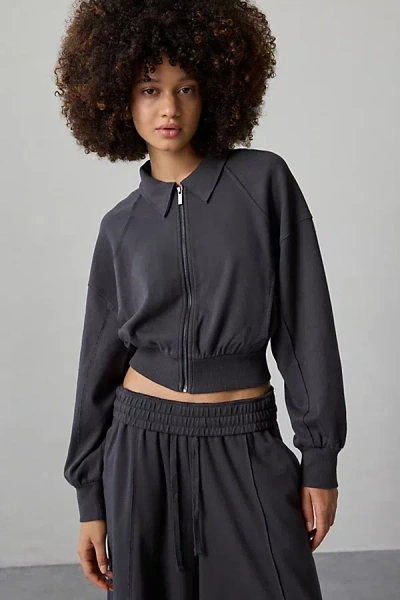 Ugg Nelani Knit Zip-up Jacket In Ink, Women's At Urban Outfitters In Gray