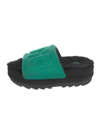 Pre-owned Ugg Neoprene Flats In Green
